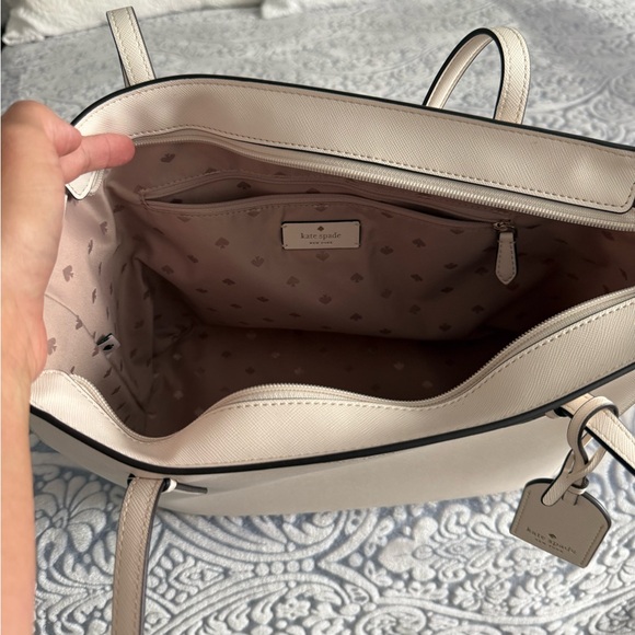 Kate Spade White Structured Leather Tote - Picture 2 of 3
